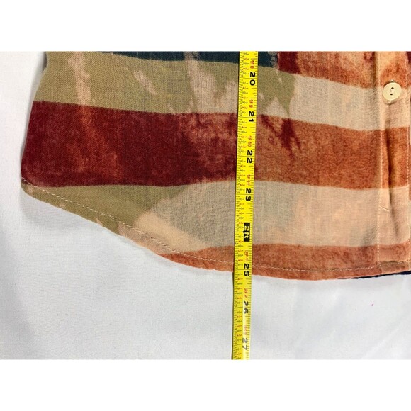 VTG Denim & Supply Ralph Lauren American Flag Patchwork Distressed Shirt Large - Picture 6 of 9